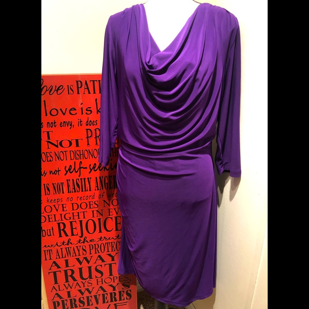 Ronni Nicole ladies size 16 deep purple stretchy material 95%polyester 5%spandex